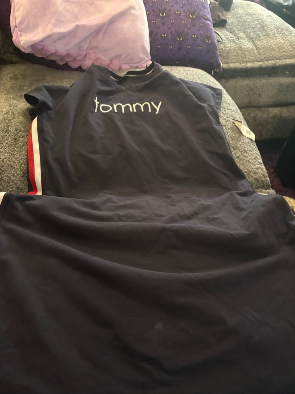 Tommy Hilfiger Navy Logo dress with Red and White Stripe